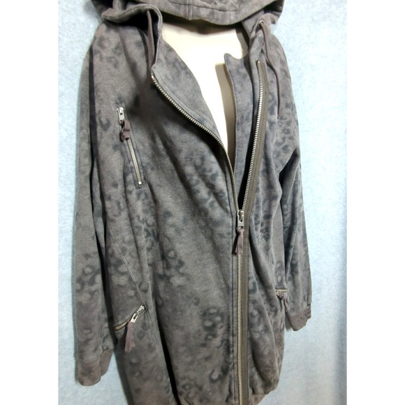 All Saints Leopard Ridley Hoodie Women US 8 Portugal Cotton Model Boho Easy Chic - Picture 2 of 12